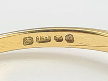 Load image into Gallery viewer, 2910: Vintage: 18ct Gold French Blue Sapphire Round Cut Diamonds Ring- "Three stone straight"