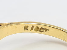 Load image into Gallery viewer, 6184 Antique: 18ct Gold Art Deco Cornflower Blue Sapphires Diamonds Geometric Set Ring