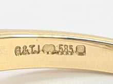 Cargar imagen en el visor de la galería, 0328: Vintage: 14ct Gold Cornflower Blue Sapphires Diamonds Ring