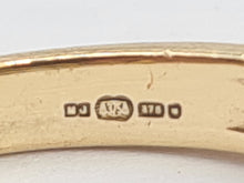 Load image into Gallery viewer, 6328 Vintage: 9ct Gold Rich Purple Amethyst Trilogy Diamonds Dress Ring