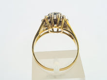 Cargar imagen en el visor de la galería, 0346: Vintage: 18ct Gold French Blue Sapphires Diamonds Flower Head Ring- dates from 1960's -