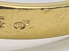 Cargar imagen en el visor de la galería, 0260: Vintage: 18ct Gold Cornflower Blue Sapphires Diamonds Wishbone/Stacker Ring
