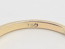 Load image into Gallery viewer, 6239 Vintage: 18ct Gold Triangular Cut Red Garnets Diamonds Geometric Set Ring