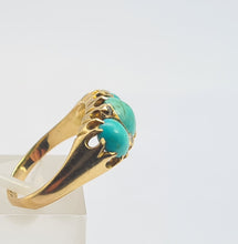 Load image into Gallery viewer, 6192 Antique: 18ct  Gold Turquoises Rose Cut Diamonds - From 1911