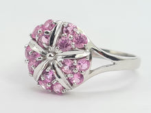 Cargar imagen en el visor de la galería, 0272: Vintage: 18ct White Gold 15 Pink Sapphires Cocktail Ring- Barbie Eye Candy-