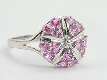 Cargar imagen en el visor de la galería, 0272: Vintage: 18ct White Gold 15 Pink Sapphires Cocktail Ring- Barbie Eye Candy-