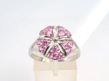 Cargar imagen en el visor de la galería, 0272: Vintage: 18ct White Gold 15 Pink Sapphires Cocktail Ring- Barbie Eye Candy-