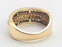Cargar imagen en el visor de la galería, 0433: Vintage: 9ct Gold Champagne & White Diamonds Dress Ring- 52 natural diamonds, Fabulous