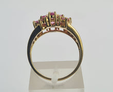 Load image into Gallery viewer, 6240 Vintage: 9ct Gold Pink Sapphires Topaz Cocktail Ring