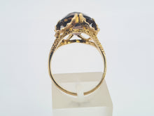Cargar imagen en el visor de la galería, 0498: Vintage: 9ct Gold Large Cognac Quartz Ring- Date Mark 1972