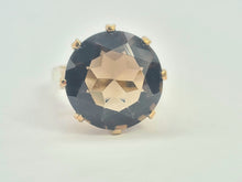 Load image into Gallery viewer, 9195 Vintage: Large 9ct Round Cut Smokey Quartz Ring
