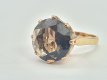 Load image into Gallery viewer, 9195 Vintage: Large 9ct Round Cut Smokey Quartz Ring