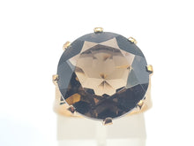Load image into Gallery viewer, 9195 Vintage: Large 9ct Round Cut Smokey Quartz Ring