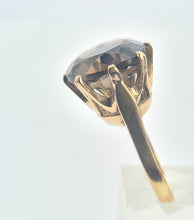 Load image into Gallery viewer, 9195 Vintage: Large 9ct Round Cut Smokey Quartz Ring