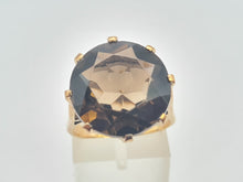 Load image into Gallery viewer, 9195 Vintage: Large 9ct Round Cut Smokey Quartz Ring