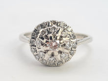 Cargar imagen en el visor de la galería, 0330: Vintage: 18ct White Gold 25 Diamonds Geometric Cluster Ring- Exquisite