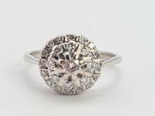 Cargar imagen en el visor de la galería, 0330: Vintage: 18ct White Gold 25 Diamonds Geometric Cluster Ring- Exquisite