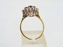 Load image into Gallery viewer, 6297 Vintage: 18ct Gold Rubies Diamonds Geometric Set Cocktail Ring- From 1977