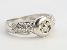 Cargar imagen en el visor de la galería, 0451: Vintage: 14ct Gold Art Deco Style Diamonds Ring- striking, sparkling, symmetry in