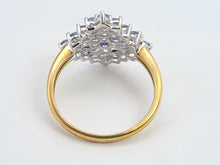 Load image into Gallery viewer, 6194 Vintage 9ct Gold 25 Violet Blue Tanzanites Geometric Set Ring