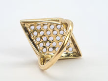 Load image into Gallery viewer, 6191 Vintage: 9ct Gold  Blue Tanzanites Diamonds Geometric Set Statement Ring