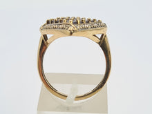 Load image into Gallery viewer, 6191 Vintage: 9ct Gold  Blue Tanzanites Diamonds Geometric Set Statement Ring