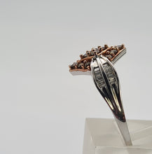 Load image into Gallery viewer, 6316: Vintage: 9ct Mixed Gold Champagne & White Diamonds Ring- 38 natural, sparkling diamonds