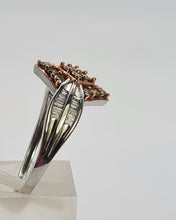 Load image into Gallery viewer, 6316: Vintage: 9ct Mixed Gold Champagne & White Diamonds Ring- 38 natural, sparkling diamonds