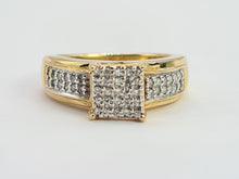 Load image into Gallery viewer, 6277 Vintage 9ct Gold 49 Natural Diamonds (1ct) Geometric Set Ring