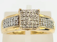 Load image into Gallery viewer, 6277 Vintage 9ct Gold 49 Natural Diamonds (1ct) Geometric Set Ring