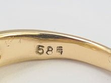 Cargar imagen en el visor de la galería, Vintage: 14ct Gold Emeralds Diamonds Openwork Ring