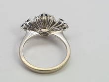 Cargar imagen en el visor de la galería, 0655: Vintage: 18ct White Gold French Blue Sapphires Diamonds Art Deco Style Ring- Date Mark 1975