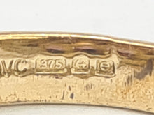 Cargar imagen en el visor de la galería, 0698: Vintage: 9ct Gold Purple Amethysts 14 Diamonds Cocktail Ring