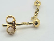 Load image into Gallery viewer, 0717: Vintage: 18ct Gold Azure Blue Topaz Diamonds Stud Drop Earrings- exquisite