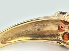 Load image into Gallery viewer, 0726: Vintage: 9ct Gold 20 Garnets Tiered Dress Ring