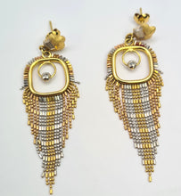 Load image into Gallery viewer, 0834:Vintage: Iconic 18ct Mixed Gold Chandelier Stud Drop Earrings (11.2grams)