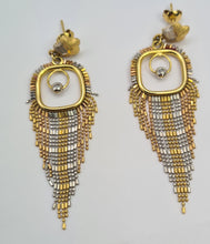 Load image into Gallery viewer, 0834:Vintage: Iconic 18ct Mixed Gold Chandelier Stud Drop Earrings (11.2grams)