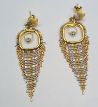 Load image into Gallery viewer, 0834:Vintage: Iconic 18ct Mixed Gold Chandelier Stud Drop Earrings (11.2grams)