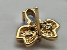 Load image into Gallery viewer, 0929: Vintage 9ct Gold "Bow Tie" Tanzanite Diamond Stud Earrings- delightful ear candy