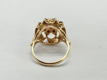 Load image into Gallery viewer, 6321 Vintage: 9ct Gold Rich Red Garnets Floral Custer Ring- Pre-1975- Flower power