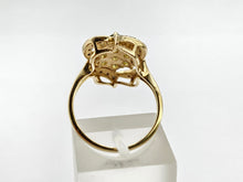 Load image into Gallery viewer, 6293 Vintage; 14ct Gold demantoid Garnets Diamonds Cocktail Cluster Ring