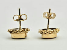 Load image into Gallery viewer, 0783: Vintage: 9ct Gold Rich Red Garnets Stud Earrings- nice weight, mature hues.