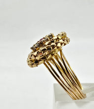 Cargar imagen en el visor de la galería, 0762: Vintage 18ct Gold Ruby Diamonds Statement Ring- remarkable