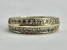 Load image into Gallery viewer, 6188 Vintage: 9ct Gold 26 Natural Sparkling Diamonds Stacker/Dress Ring