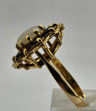 Load image into Gallery viewer, 6189 Vintage (1960's): 9ct Gold White Opal Garnets Cluster Ring - beautifully paired. (Copy)