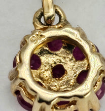 Load image into Gallery viewer, 0915: Vintage: 9ct Gold Rubies Cluster Drop/Dangle Stud Earrings- elegant