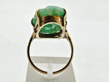 Load image into Gallery viewer, 6251 Vintage 9ct Gold Large Carved Chinese Jade Statement Ring