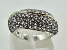 Load image into Gallery viewer, 1328: Vintage: Abstract: 9ct White Gold Tanzanites Cocktail Ring- violet blue statement piece