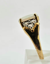 Load image into Gallery viewer, 1334: Vintage (1960's) 9ct Gold Cabochon White Opal Topaz Dress Ring- lovely combination
