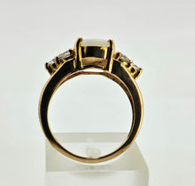 Load image into Gallery viewer, 1334: Vintage (1960's) 9ct Gold Cabochon White Opal Topaz Dress Ring- lovely combination